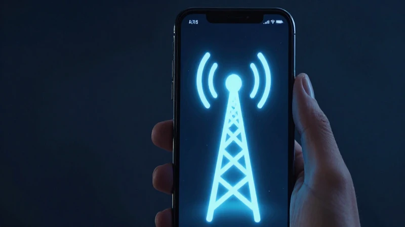 Teléfono muestra red con torre iluminada