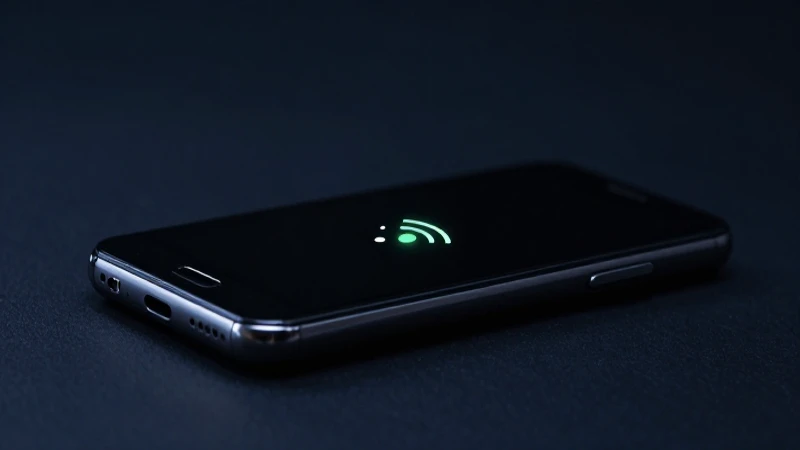 Teléfono Android con señal brillante en estudio