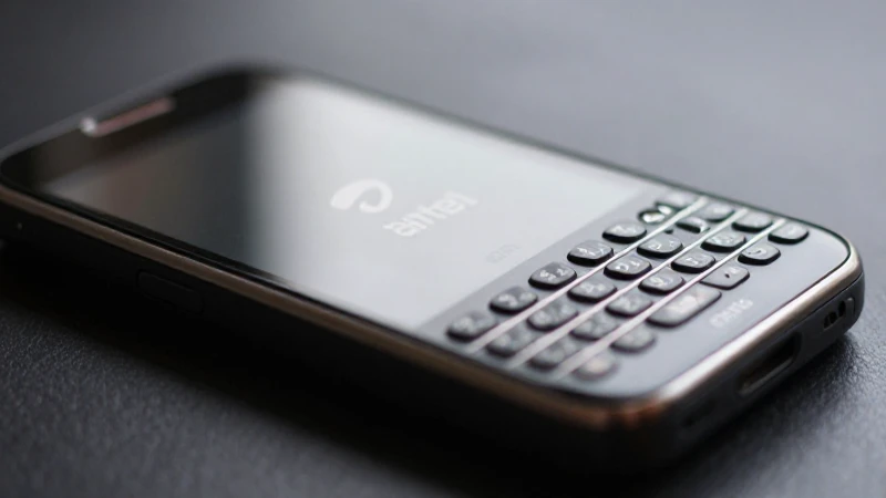 Teléfono BlackBerry con logo de Airtel difuminado