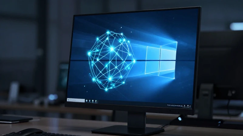 Monitor proyecta diagrama de red iluminado