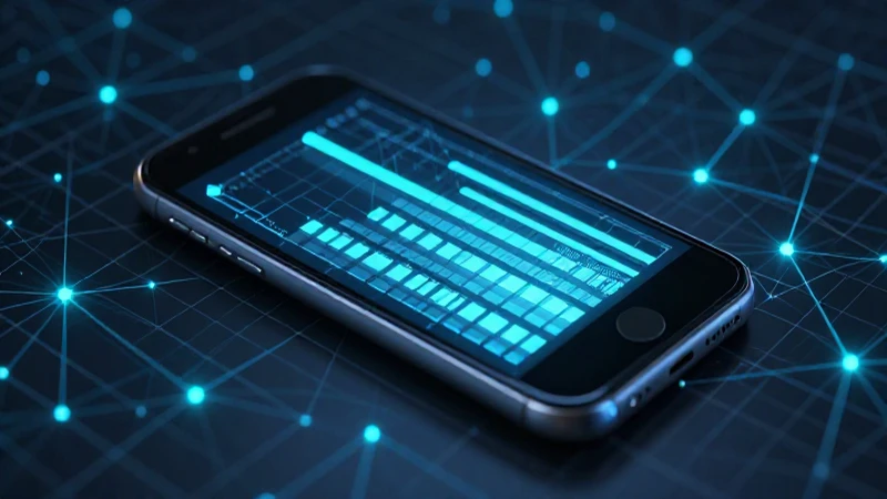 Smartphone cyberpunk con red brillante conectada