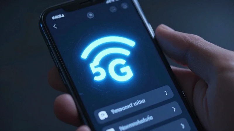 Smartphone muestra ajustes de red y 5G