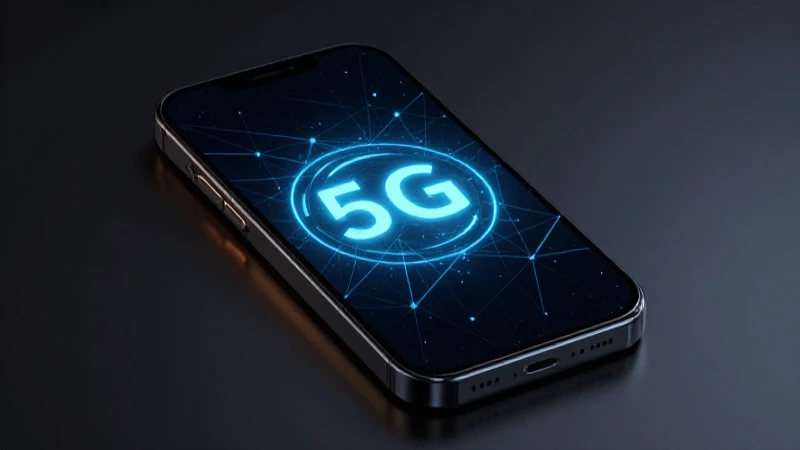 Smartphone futurista muestra conexión 5G vibrante