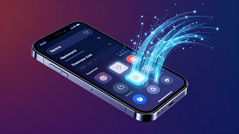 Teléfono muestra red con flujo vibrante