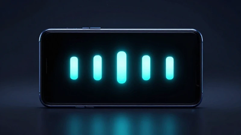 Smartphone Android, señal llena, luz neón futurista