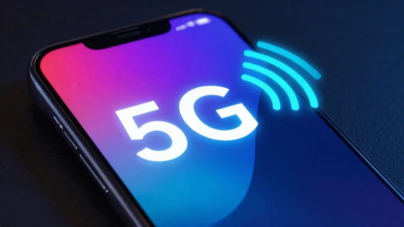 Smartphone Android con señal 5G y luz suave
