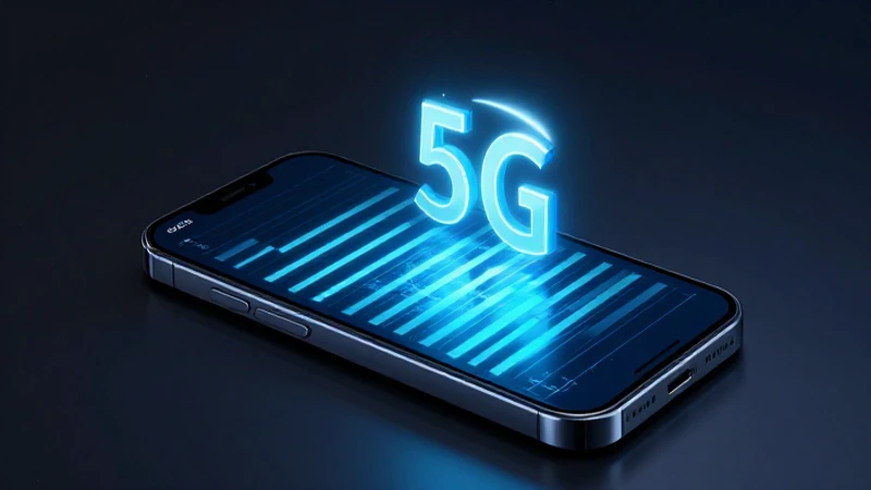 Teléfono muestra redes con potente señal 5G