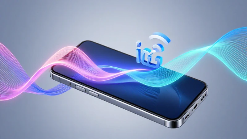 Smartphone Android bajo luz suave y conexión 5G