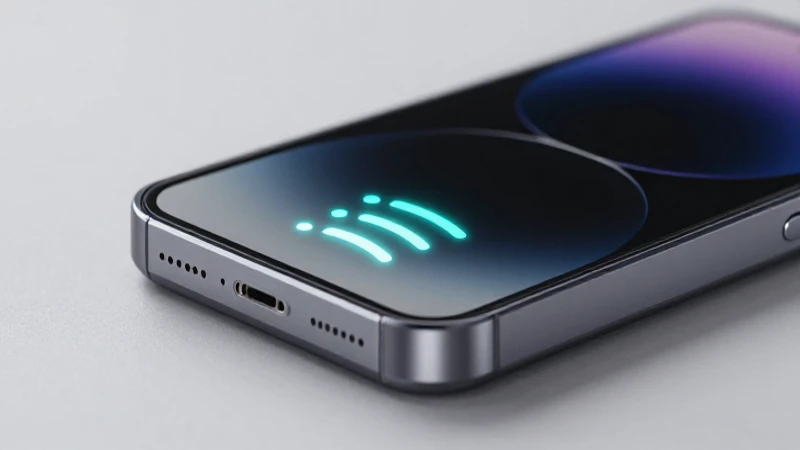 Smartphone moderno con señal 5G brillante