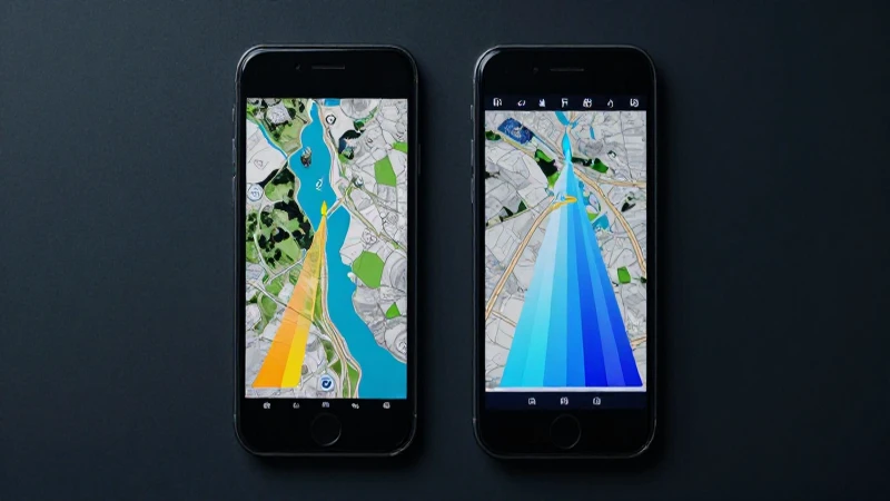 Comparación de teléfonos, mapa con señal y luces cinematográficas