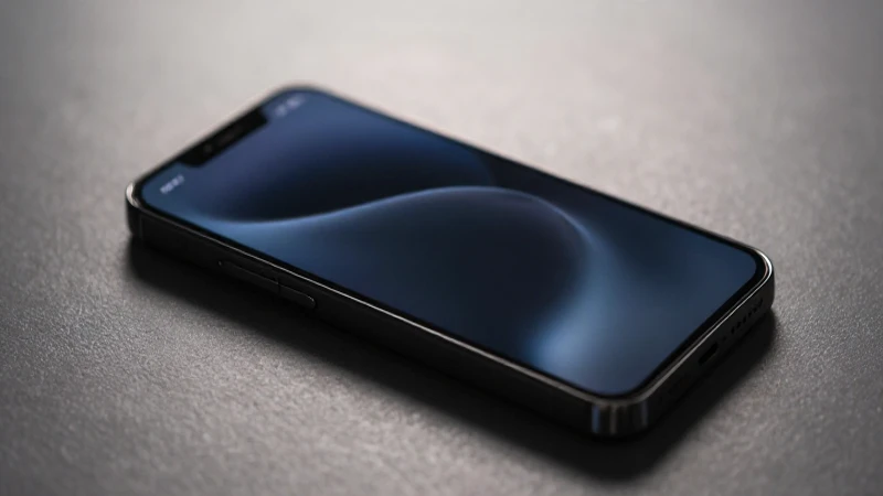 Smartphone elegante con pantalla iluminada suavemente