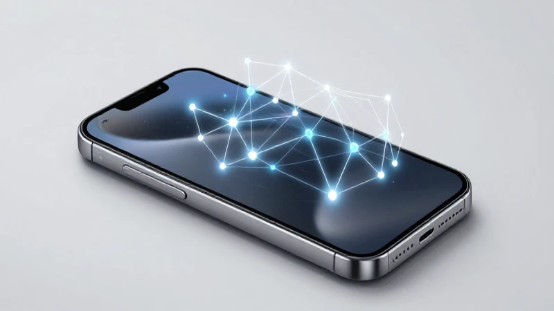 Smartphone elegante con gráfica resplandeciente