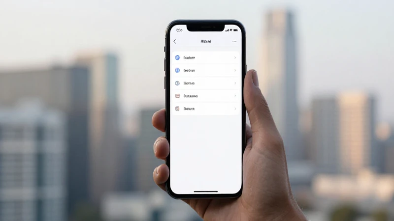 Smartphone muestra ajuste de red desenfocado