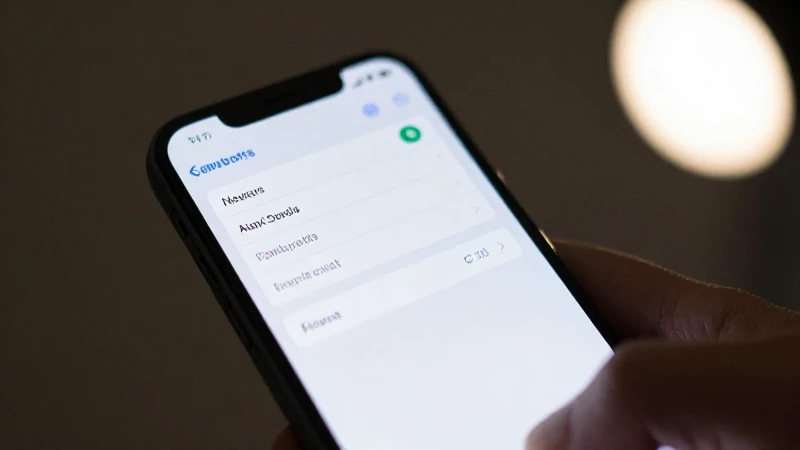 Pantalla brillante del iPhone mostrando configuración