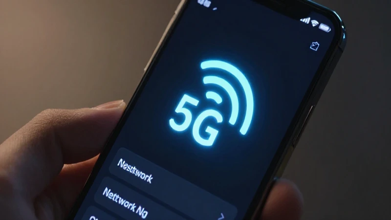 Teléfono muestra señal 5G intensa y brillante
