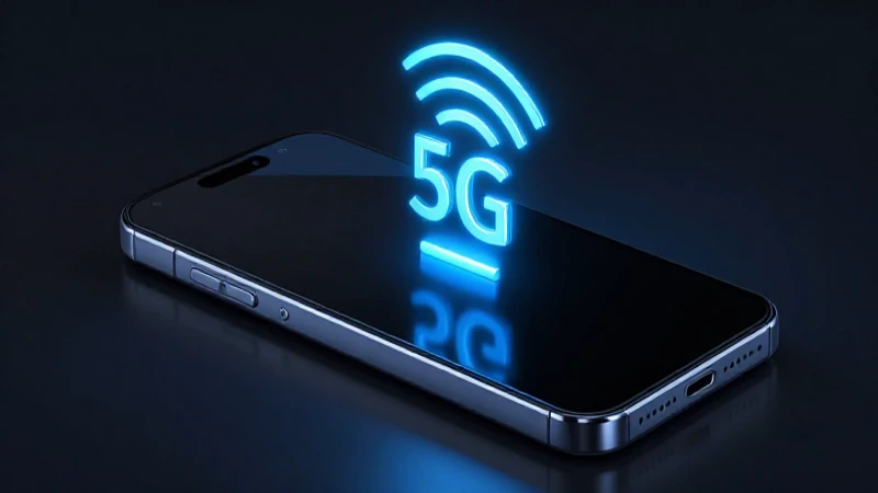 Teléfono inteligente iluminado con señal 5G