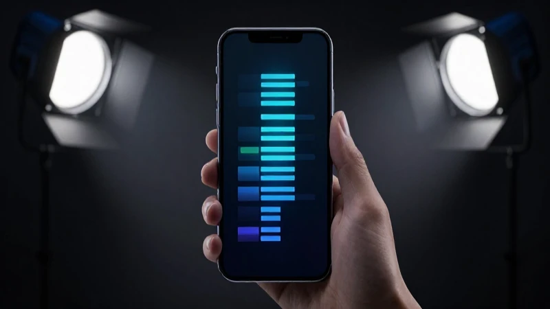 Teléfono inteligente bajo luces dramáticas y señal