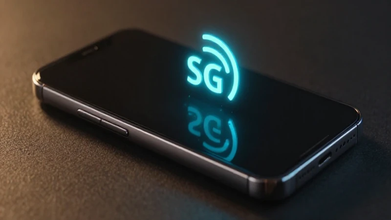 Smartphone moderno con señal 5G brillante