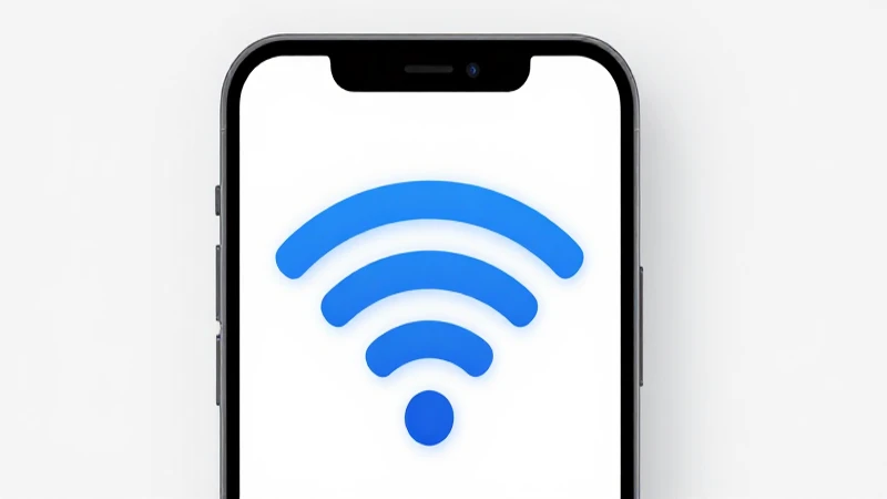 Teléfono iPhone iluminado con buena señal