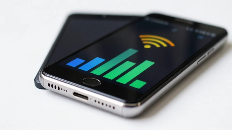 Smartphone Android iluminado con señal visible