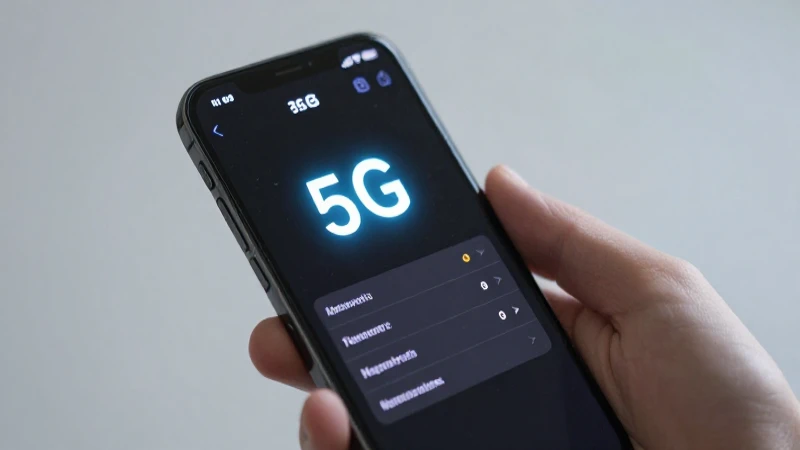 Teléfono inteligente muestra conexión 5G moderna