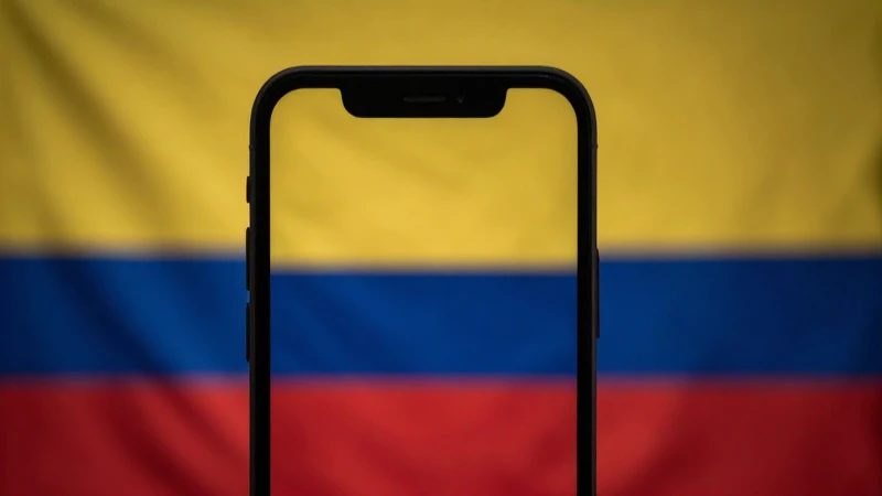 APN 5G INTERNET en COLOMBIA: ¡Descubre el SECRETO! 6 Smartphone iOS con textura sutil de la bandera colombiana