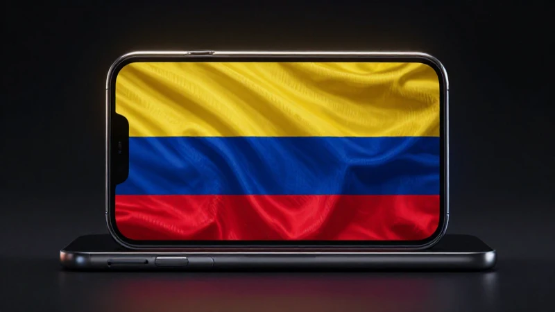 APN 5G INTERNET en COLOMBIA: ¡Descubre el SECRETO! 12 Bandeira colombiana, móvil futurista, luz dramática