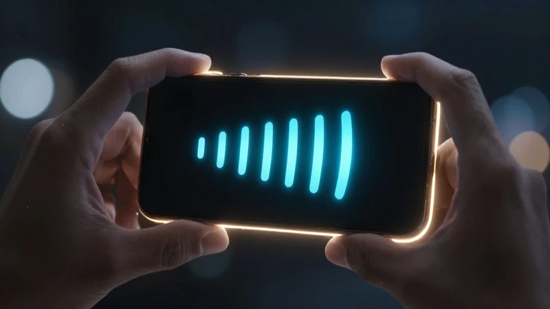 Smartphone moderno con señal 5G brillante