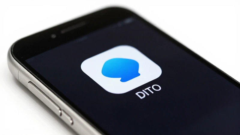 Primer plano brillante con iPhone y DITO