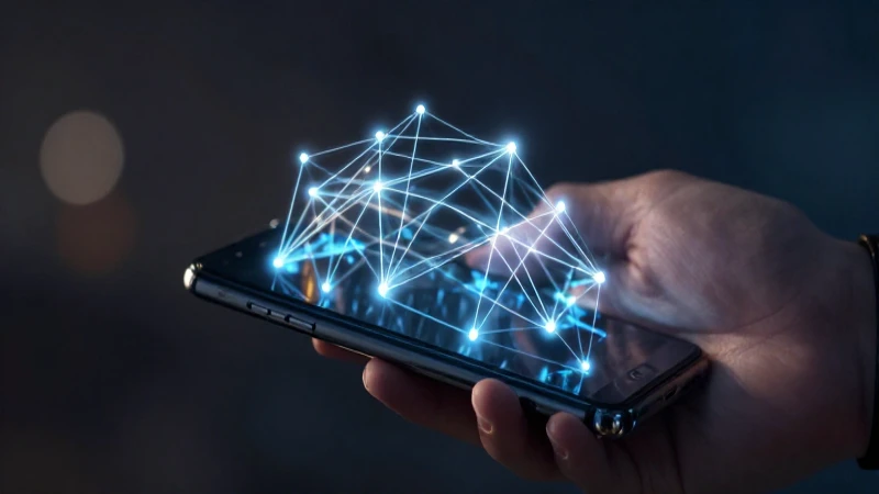 Smartphone iluminado en fondo difuso