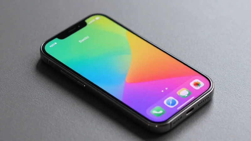 Smartphone con interfaz Bait, colores vibrantes