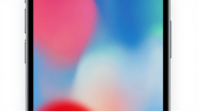 Teléfono muestra aplicación con fondo abstracto
