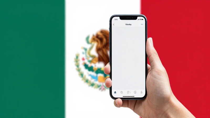 Smartphone muestra señal con fondo mexicano