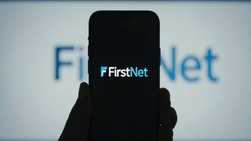Smartphone moderno con sutil logotipo FirstNet