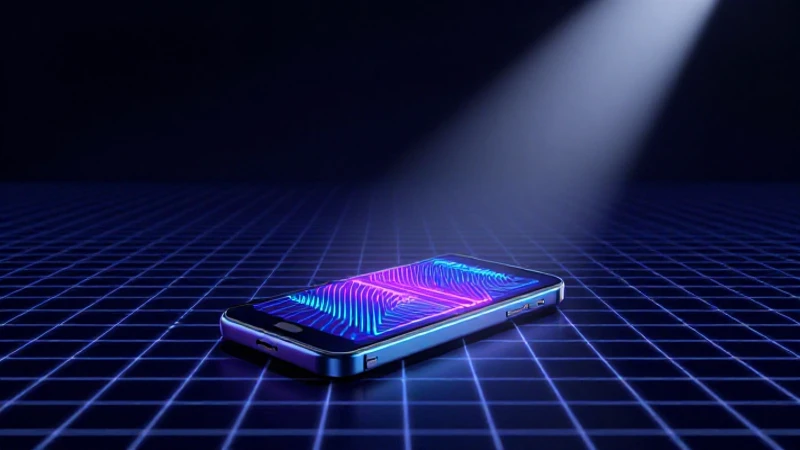 Teléfono Android, diseño futurista con neón intenso