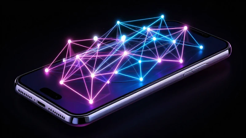 Teléfono futurista con conexiones brillantes y nítidas