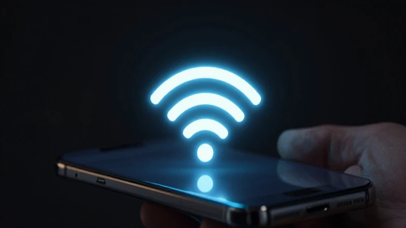 Smartphone destaca señal 5G en oscuridad