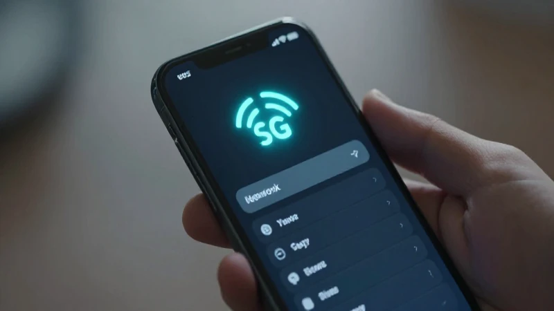 Pantalla del móvil muestra señal 5G brillante