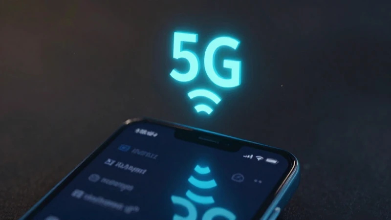 Smartphone Android con señal 5G brillante