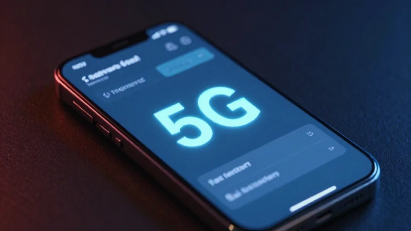 Smartphone muestra 5G con colores vibrantes