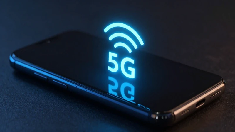 Teléfono Android con señal 5G brillante