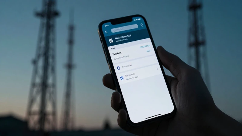 Smartphone muestra configuración con torres celulares