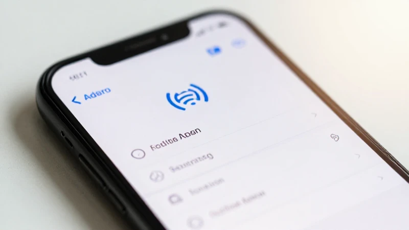Teléfono muestra datos móviles con luz suave