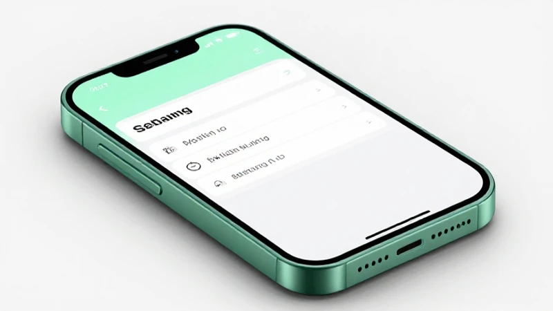 Teléfono con menú ajustes, diseño moderno en verde