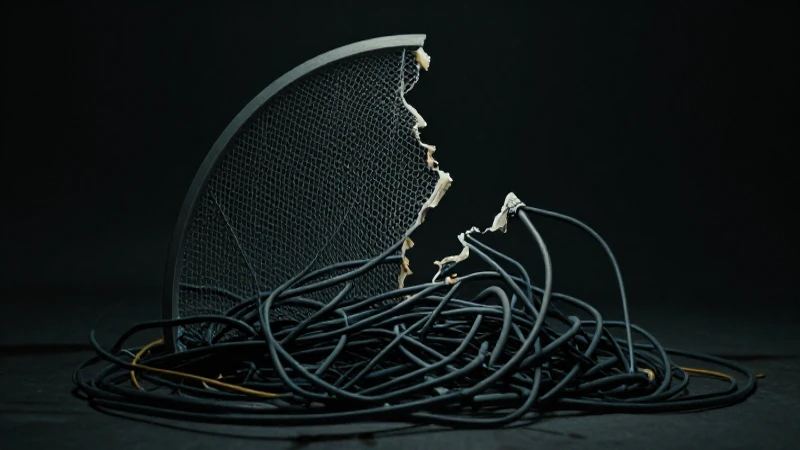 Red rota, cables, iluminación dramática y cinematográfica
