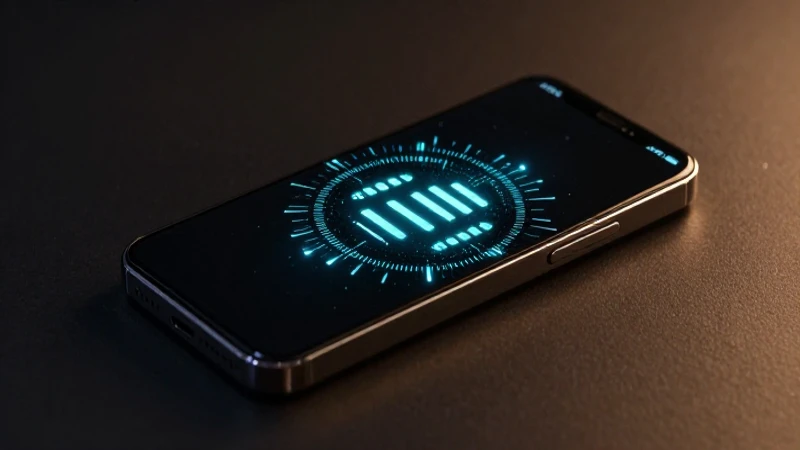 Smartphone iluminado con señal de red intensa