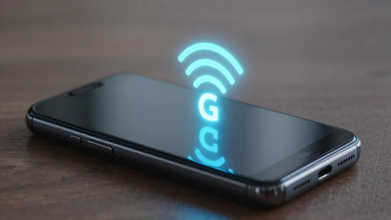 Smartphone Android con señal 5G resplandeciente