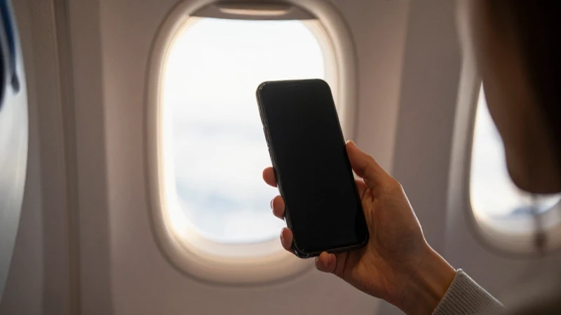 Viajero observa el avión con luz cálida
