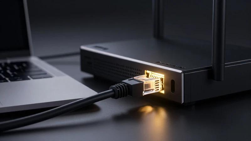 AUMENTAR VELOCIDAD de INTERNET Bait: ¡Soluciones RÁPIDAS! 5 Cable Ethernet conectado, router brillante, hiperrealista