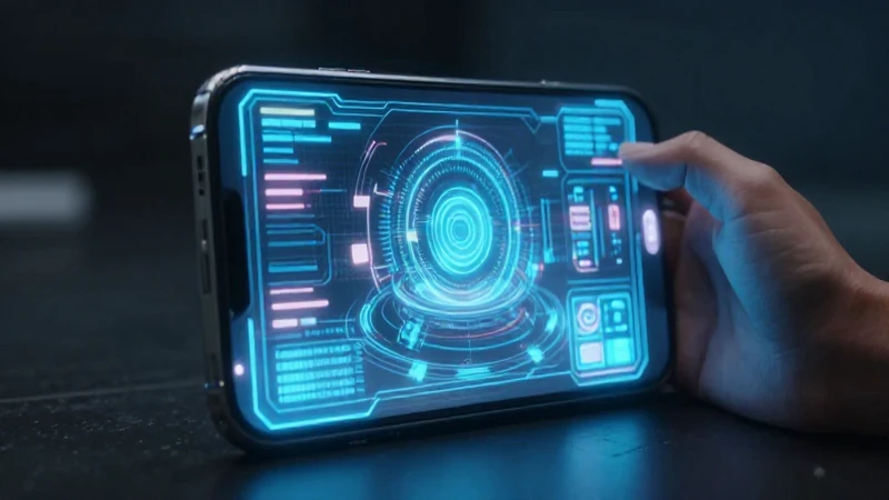 Conecta al 5G en 2025: Guía Rápida de SAFELINK APN 6 Futurista iPhone con holograma y neones